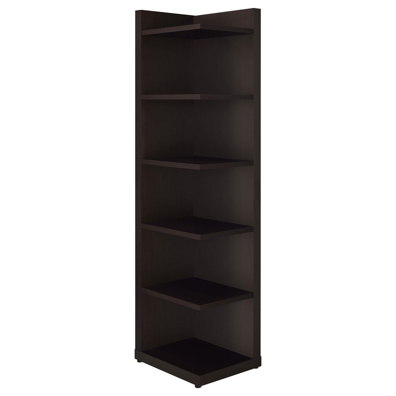 Coaster Furniture Alder 800270 71-inch 6-shelf Corner Bookcase - Cappuccino IMAGE 2