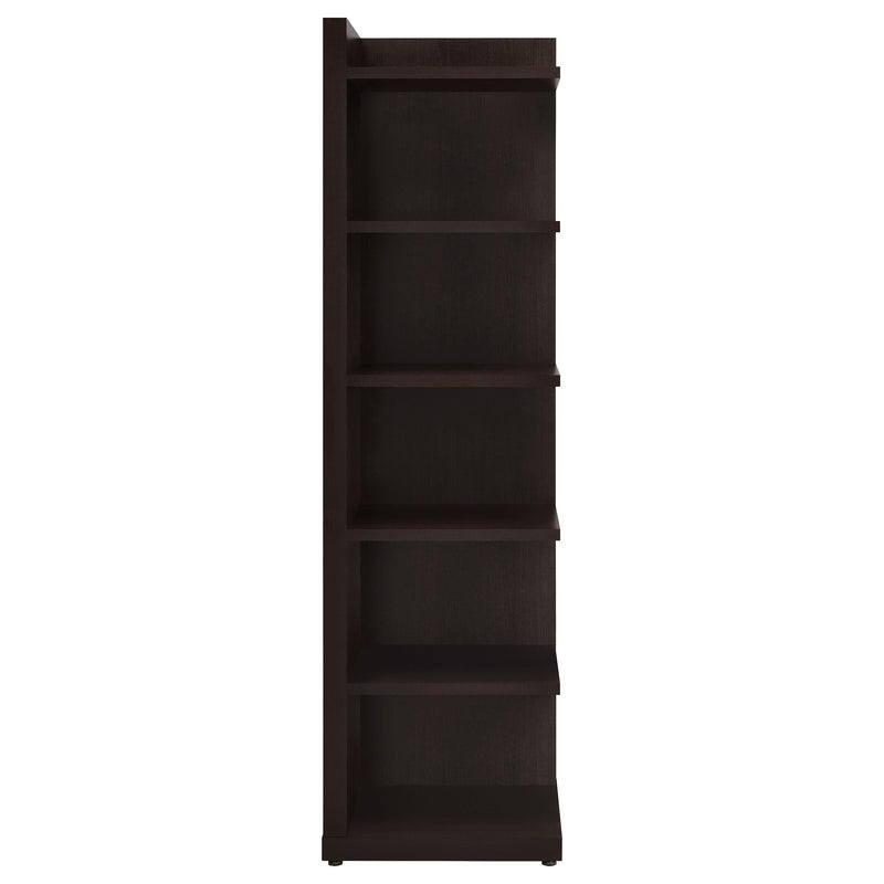 Coaster Furniture Alder 800270 71-inch 6-shelf Corner Bookcase - Cappuccino IMAGE 3