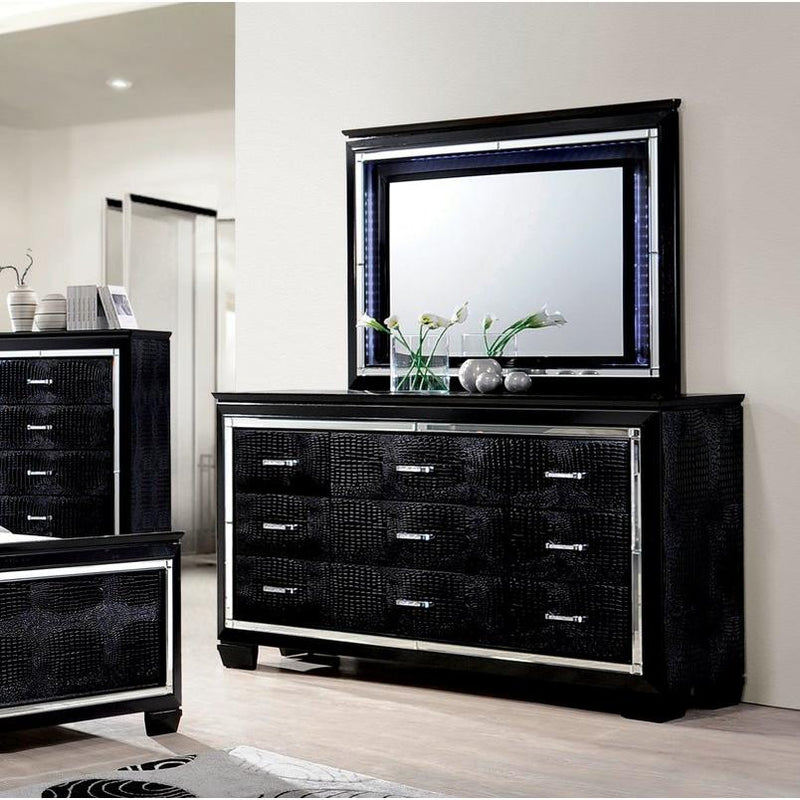 Calgary Furniture Emporium Bellanova CM7979BK 6 pc Queen Upholstered Panel Bedroom Set IMAGE 4