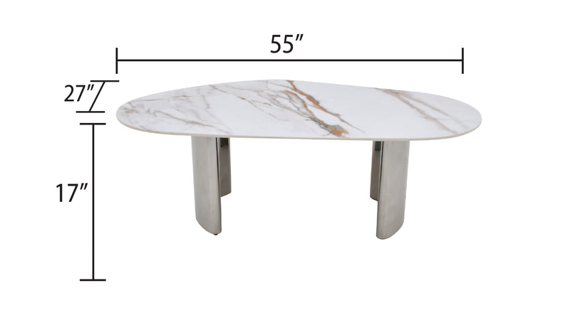 409-CHARLO-COFFEE TABLE-MARBLE-CHROME