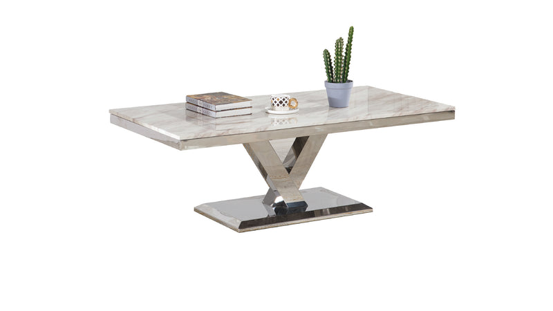21-MAYA-COFFEE TABLE-MARBLE-CHROME