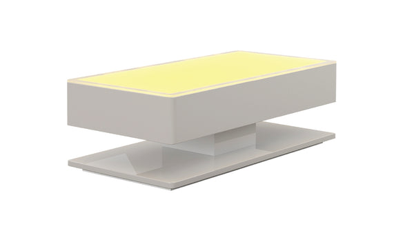 499-EMMA-COFFEE TABLE W/LED-GLASS-WHITE