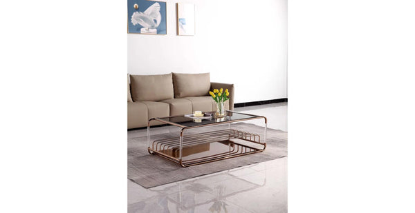 389-OLIVER-COFFEE TABLE-GLASS-CHROME