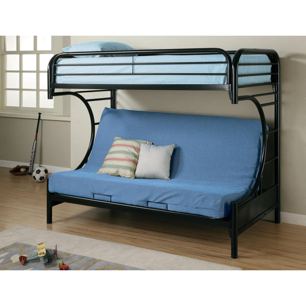 Coaster Furniture Montgomery 2253K Metal Twin Over Futon Bunk Bed - Black IMAGE 1