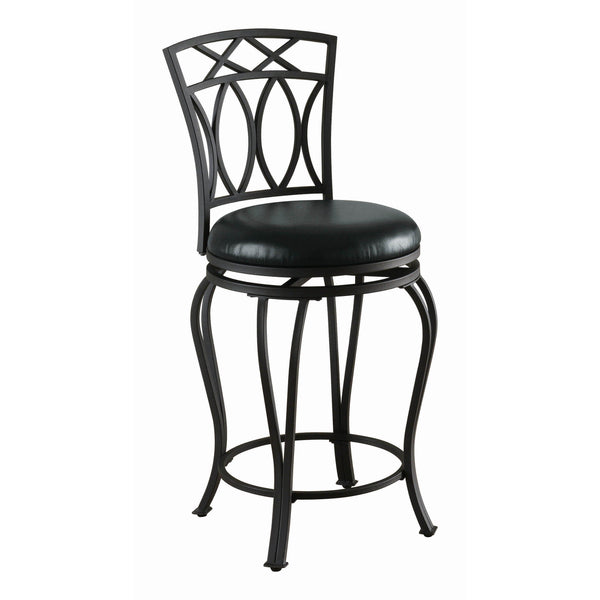 Coaster Furniture Adamsville 122059 Upholstered Swivel Counter Height Stool - Black IMAGE 1