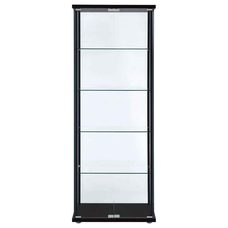 Coaster Furniture Delphinium 950170 5-shelf Clear Glass Curio Display Cabinet - Black IMAGE 2