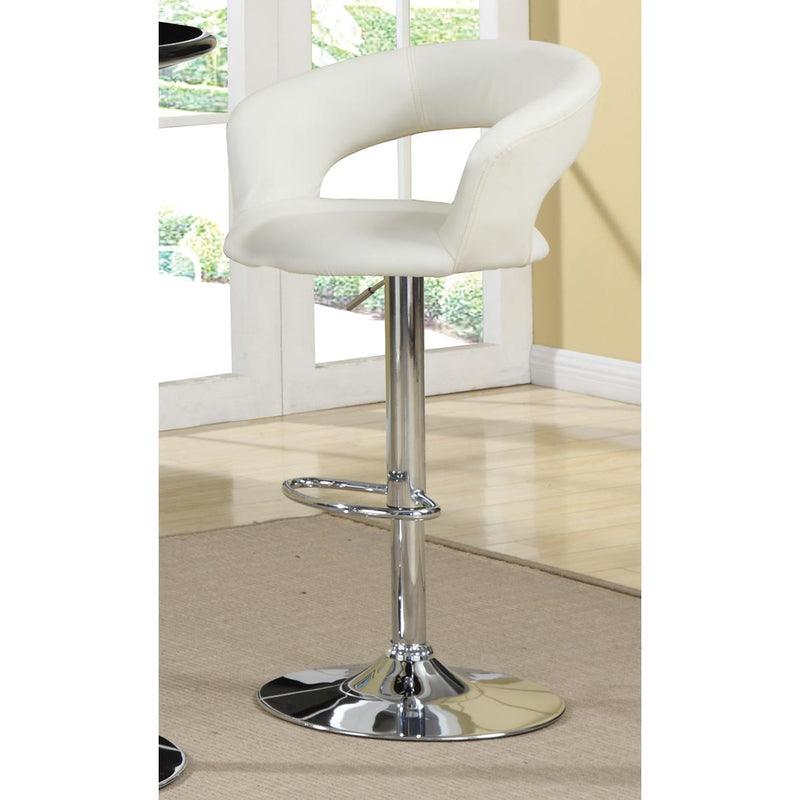 Coaster Furniture Barraza 120347 29" Adjustable Height Bar Stool - White and Chrome IMAGE 3