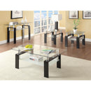 Coaster Furniture Dyer 702288 1-shelf Rectangular Glass Top Coffee Table - Black IMAGE 3