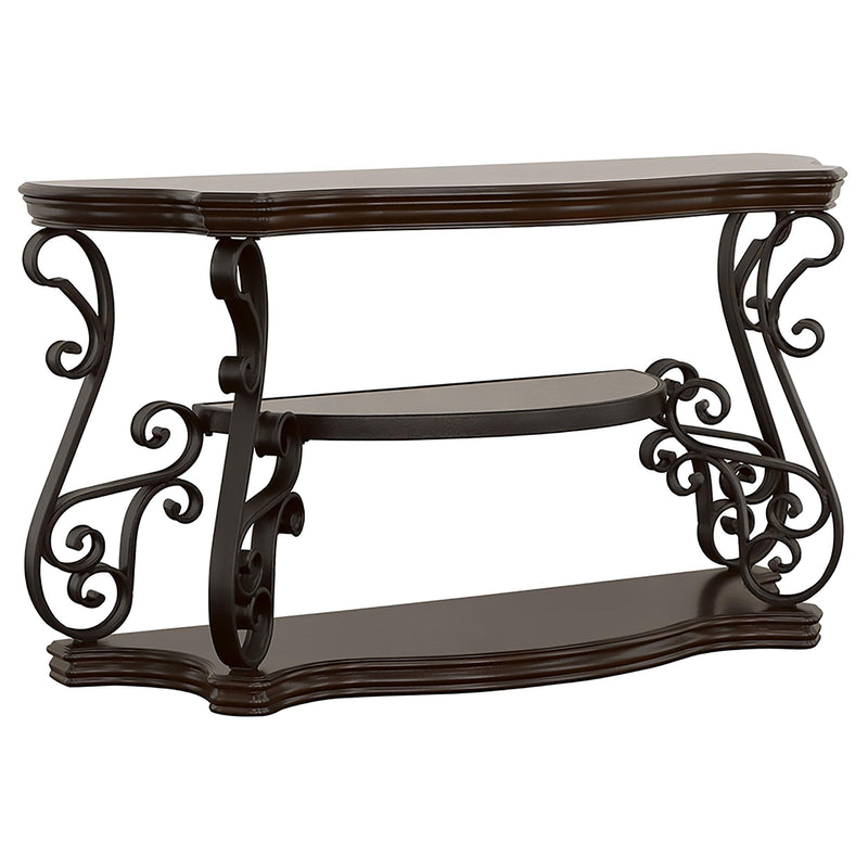 Coaster Furniture Laney 702449 Scrollwork Entryway Sofa Console Table - Deep Merlot IMAGE 2