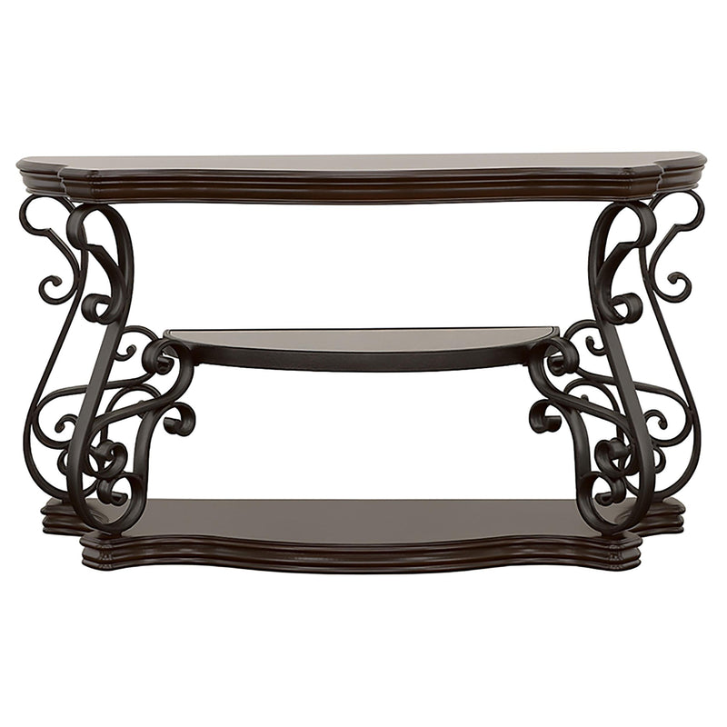 Coaster Furniture Laney 702449 Scrollwork Entryway Sofa Console Table - Deep Merlot IMAGE 3