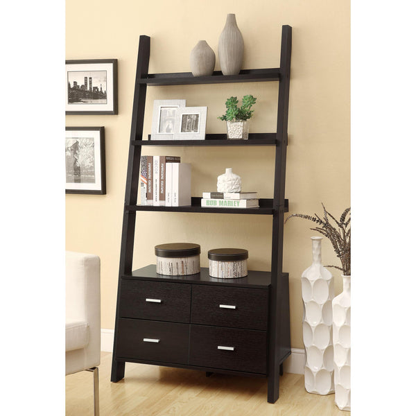 Coaster Furniture Colella 800319 72-inch 5-shelf Storage Ladder Bookshelf - Cappuccino IMAGE 1