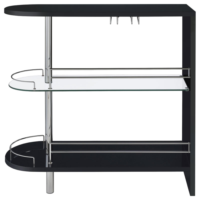 Coaster Furniture Adolfo 101063 Rectangular 2-tier Home Bar Table - Black High Gloss IMAGE 4