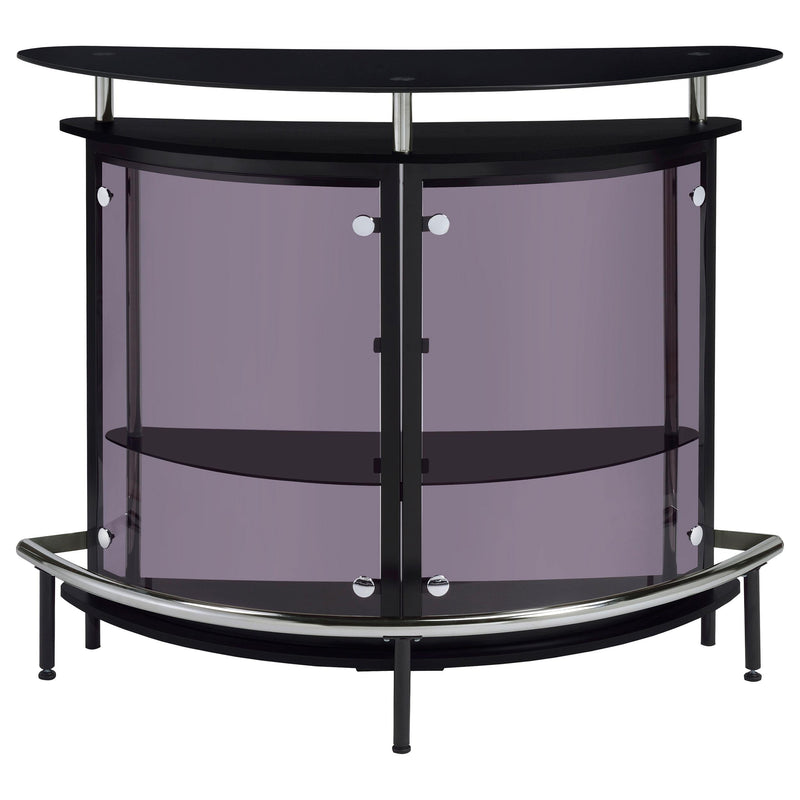 Coaster Furniture Amarillo 101065 Freestanding Glass Top Home Bar Wine Cabinet - Black IMAGE 2