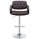 Coaster Furniture Brandi 102556 Adjustable Bar Stool - Chrome and Brown IMAGE 3