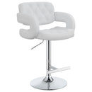 Coaster Furniture Brandi 102557 Adjustable Bar Stool - Chrome and White IMAGE 2