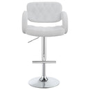 Coaster Furniture Brandi 102557 Adjustable Bar Stool - Chrome and White IMAGE 3
