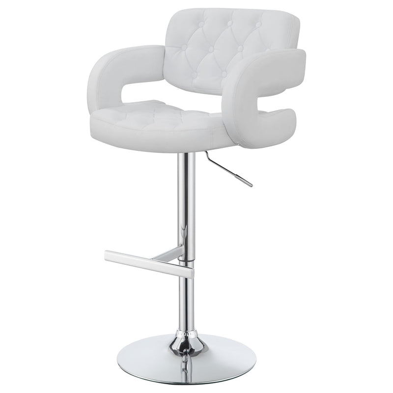 Coaster Furniture Brandi 102557 Adjustable Bar Stool - Chrome and White IMAGE 4