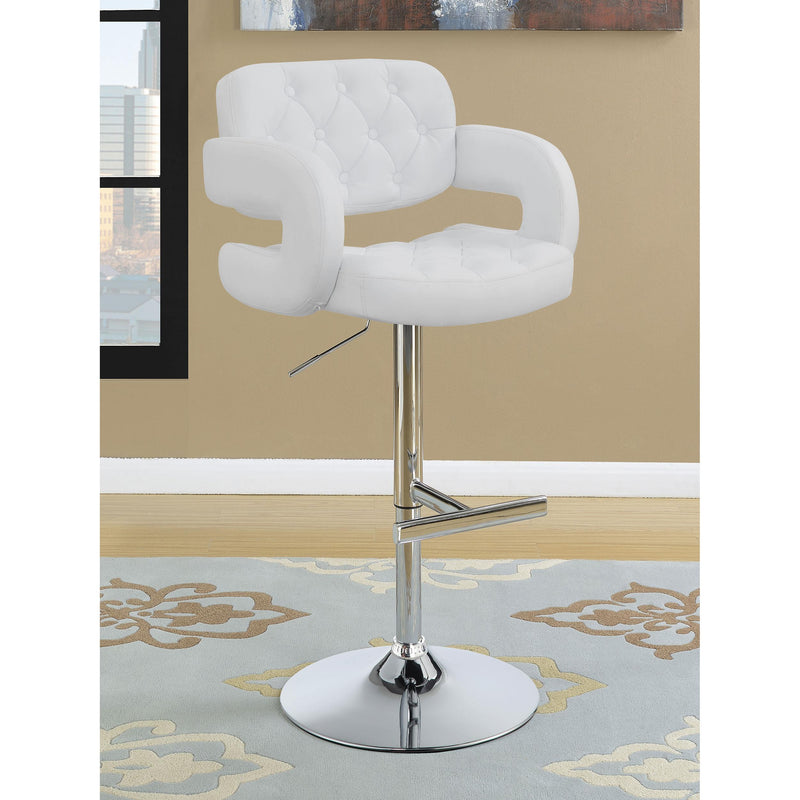 Coaster Furniture Brandi 102557 Adjustable Bar Stool - Chrome and White IMAGE 8