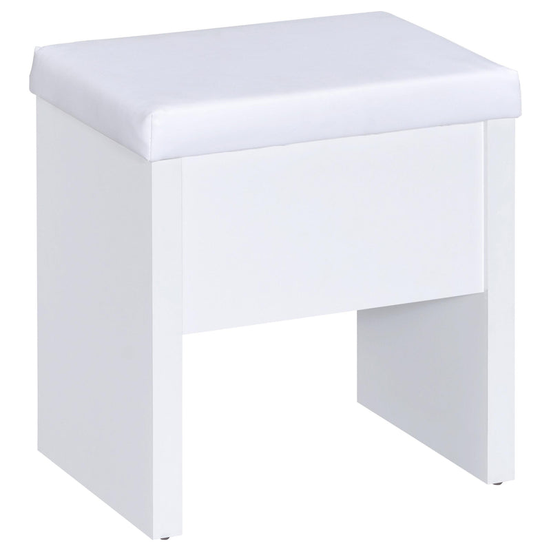 Coaster Furniture Harvey 300290 Vanity Set with Lift-Top Stool - White IMAGE 8