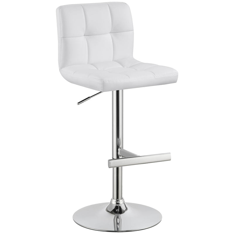 Coaster Furniture Lenny 120356 Upholstered Adjustable Bar Stool - White (Set of 2) IMAGE 1
