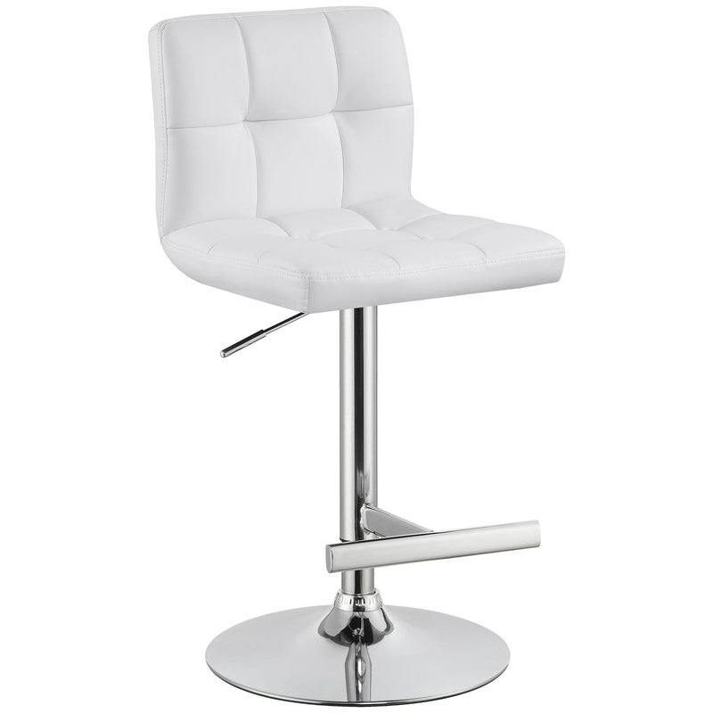 Coaster Furniture Lenny 120356 Upholstered Adjustable Bar Stool - White (Set of 2) IMAGE 2