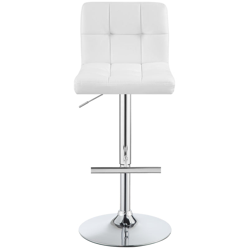 Coaster Furniture Lenny 120356 Upholstered Adjustable Bar Stool - White (Set of 2) IMAGE 3