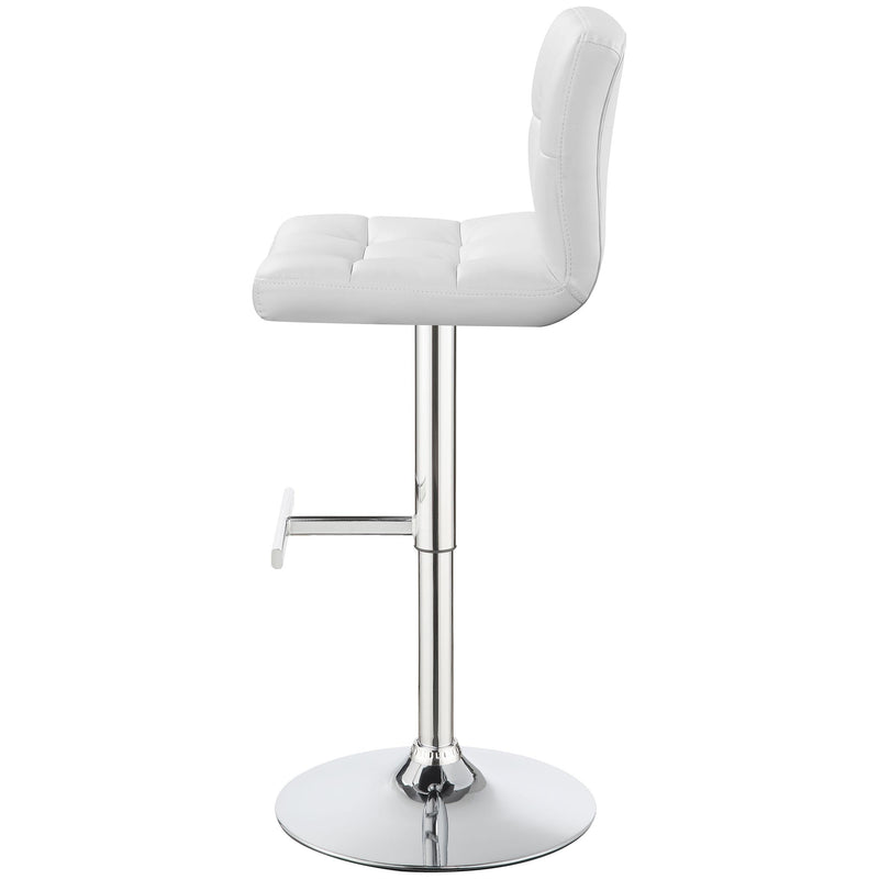 Coaster Furniture Lenny 120356 Upholstered Adjustable Bar Stool - White (Set of 2) IMAGE 5