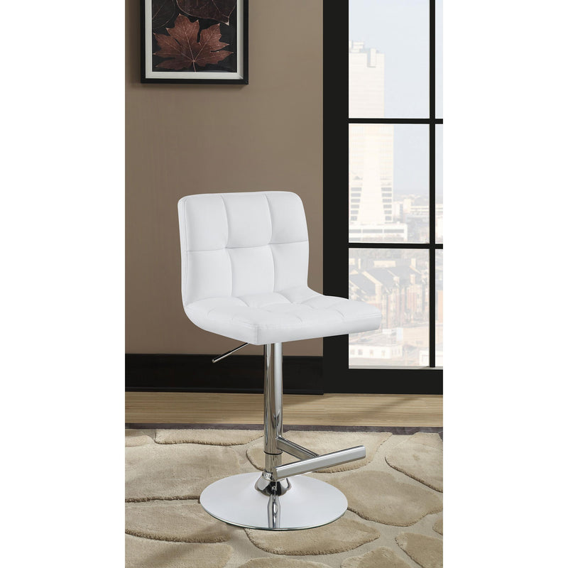 Coaster Furniture Lenny 120356 Upholstered Adjustable Bar Stool - White (Set of 2) IMAGE 9