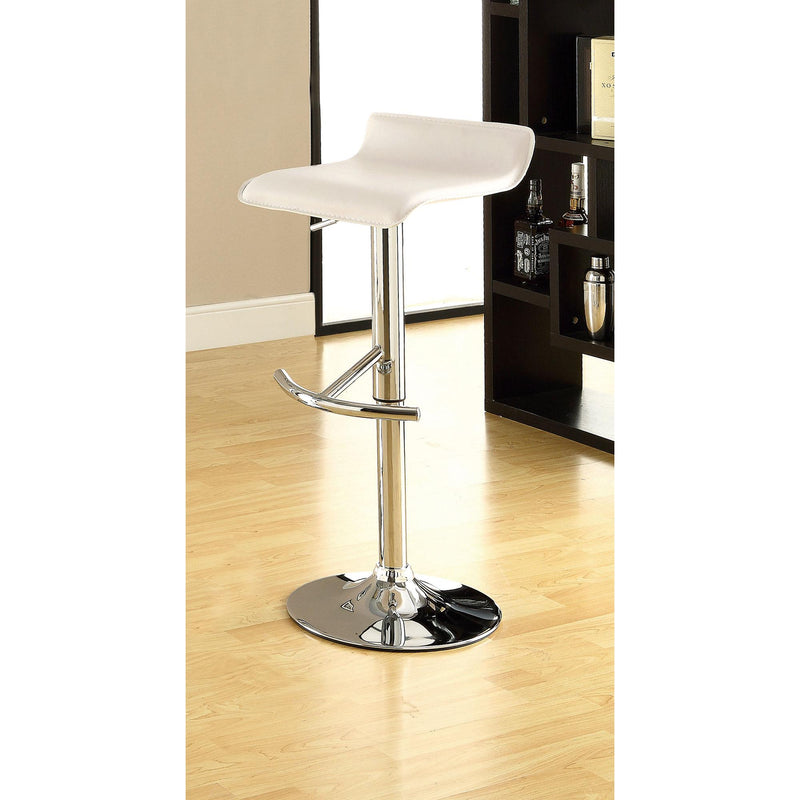 Coaster Furniture Bidwell 120391 Upholstered Adjustable Bar Stool - White (Set of 2) IMAGE 2