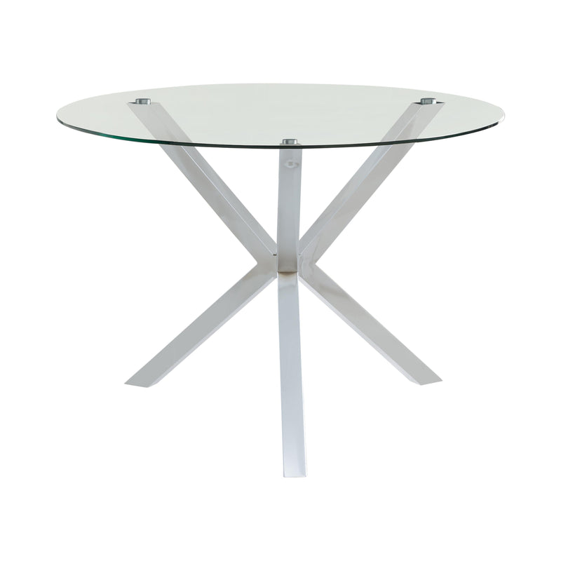 Coaster Furniture Vance 120760 Round 41-inch Glass Top Asterisk Dining Table - Chrome IMAGE 1