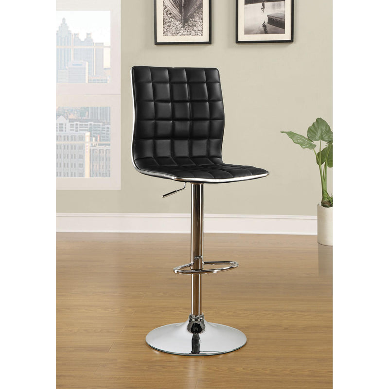 Coaster Furniture Ashbury 122087 Upholstered Adjustable Bar Stool - Black (Set of 2) IMAGE 1