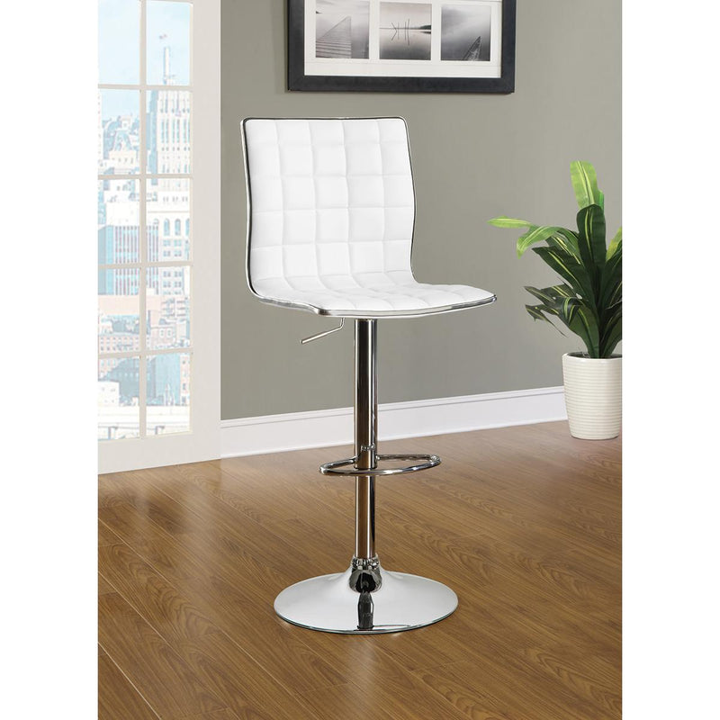 Coaster Furniture Ashbury 122089 Upholstered Adjustable Bar Stool - White (Set of 2) IMAGE 3