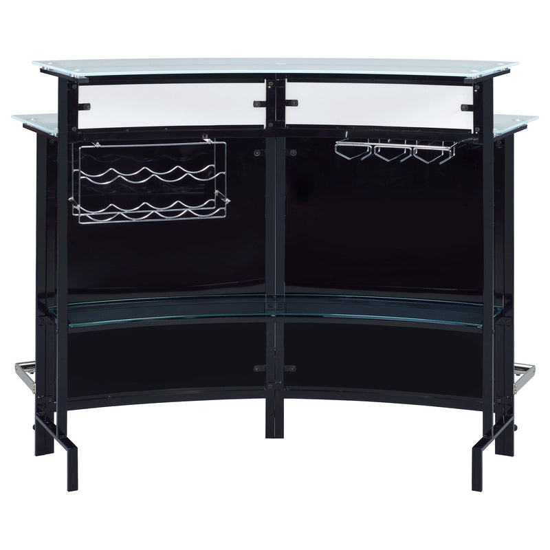 Coaster Furniture Keystone 100139 Curved Glass Top Home Bar Wine Cabinet - Black IMAGE 5