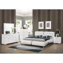 Coaster Furniture Jeremaine 300345KW Upholstered California King Sleigh Bed - White IMAGE 7