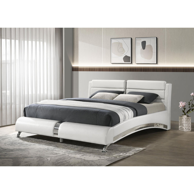 Coaster Furniture Jeremaine 300345KE Upholstered Eastern King Sleigh Bed - White IMAGE 8