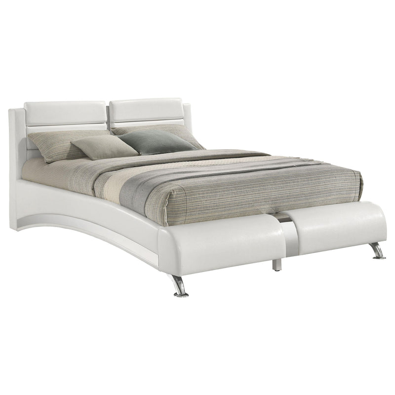 Coaster Furniture Jeremaine 300345Q Upholstered Queen Sleigh Bed - White IMAGE 2