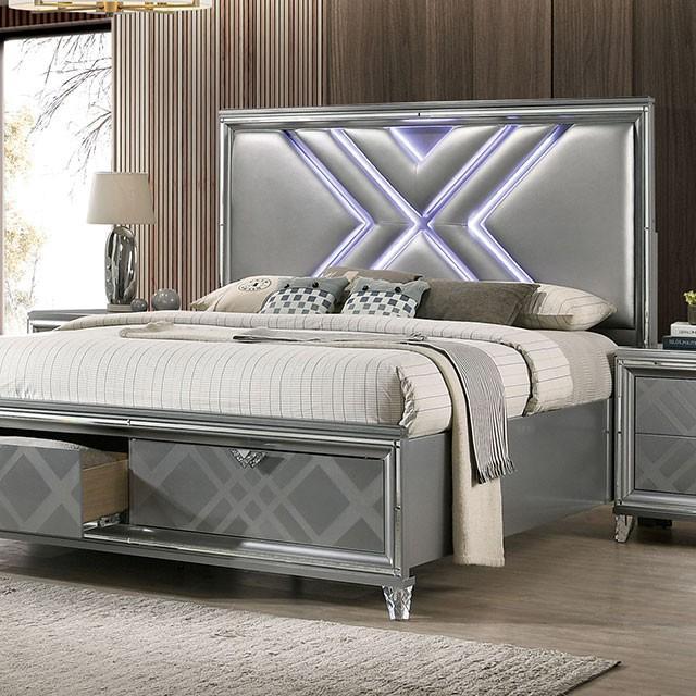 Calgary Furniture Emporium Emmeline FOA7147 7 pc Queen Panel Bedroom Set IMAGE 2