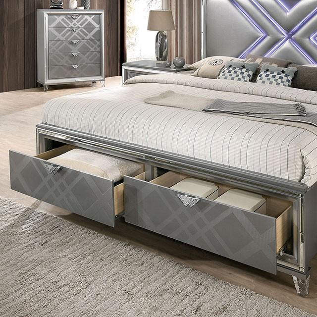 Calgary Furniture Emporium Emmeline FOA7147 7 pc Queen Panel Bedroom Set IMAGE 3