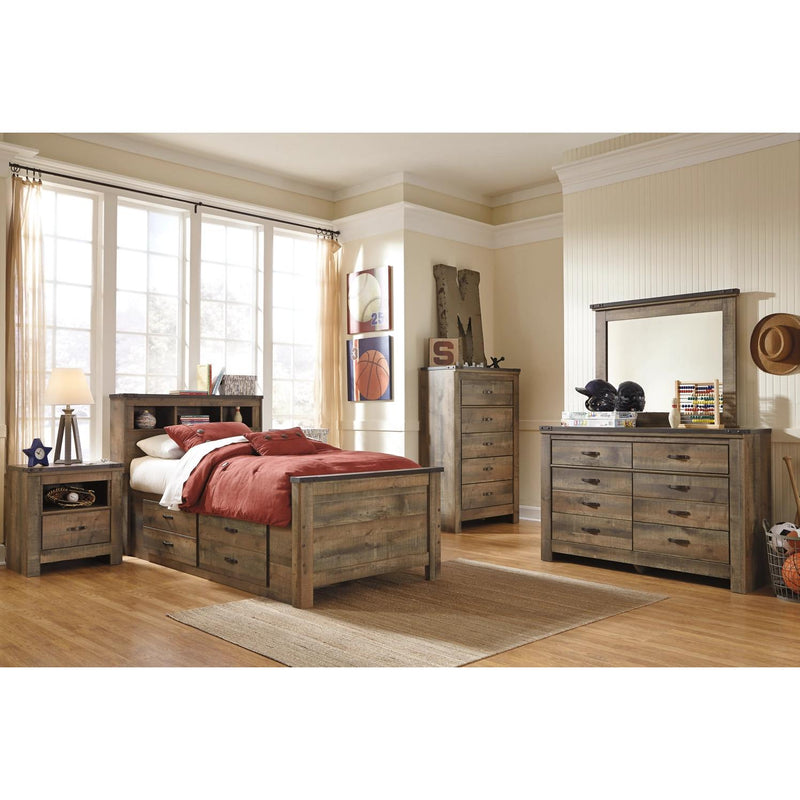  Signature Design by Ashley Trinell B446B17 Twin Bookcase Bed with 2 Storage Drawers IMAGE 5