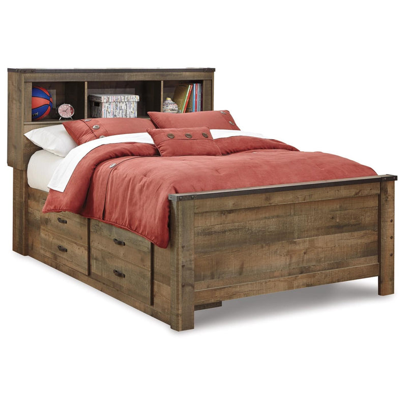  Signature Design by Ashley Trinell B446B16 Full Bookcase Bed with 2 Storage Drawers IMAGE 1