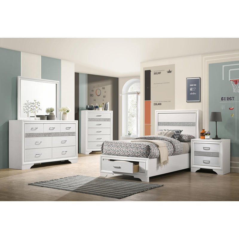 Calgary Furniture Emporium Miranda 205111T-S5 7 pc Twin Storage Bedroom Set IMAGE 1