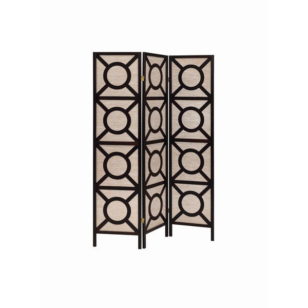 Coaster Furniture Vulcan 900090 3 Panel Room Divider Folding Shoji Screen - Cappuccino IMAGE 1