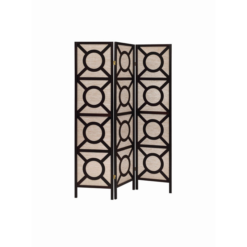 Coaster Furniture Vulcan 900090 3 Panel Room Divider Folding Shoji Screen - Cappuccino IMAGE 1