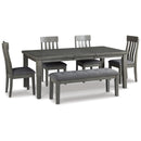 Signature Design by Ashley Hallanden D589D2 6 pc Dining Set IMAGE 2