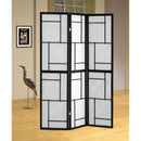 Coaster Furniture Damis 900102 3-Panel Room Divider Folding Shoji Screen - Black IMAGE 4