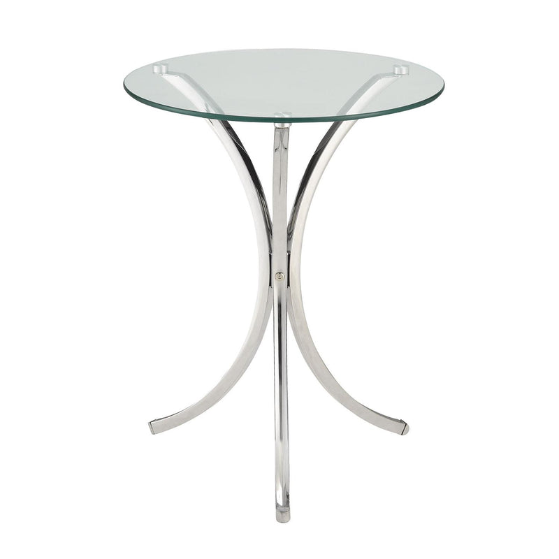 Coaster Furniture Eloise 902869 Round Glass Top Accent Side Table - Chrome IMAGE 1