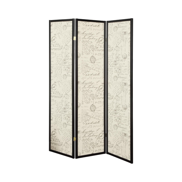 Coaster Furniture Felice 900074 3-Panel Room Divider Folding Screen - French Script IMAGE 1
