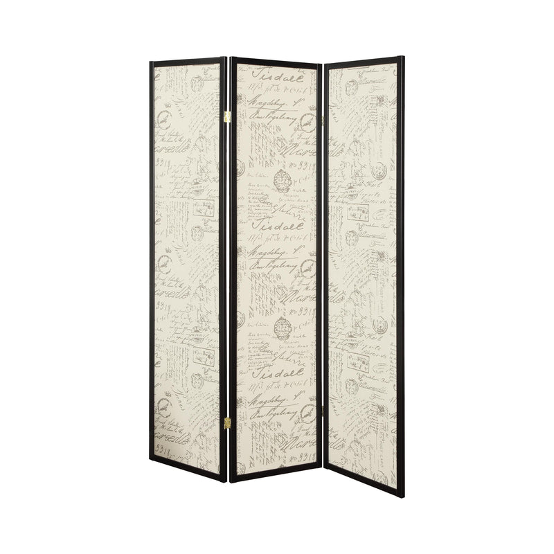 Coaster Furniture Felice 900074 3-Panel Room Divider Folding Screen - French Script IMAGE 1