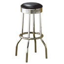 Coaster Furniture Retro 2408 Upholstered Metal Swivel Bar Stool - Black (Set of 2) IMAGE 1