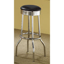 Coaster Furniture Retro 2408 Upholstered Metal Swivel Bar Stool - Black (Set of 2) IMAGE 2